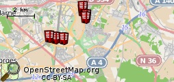 Hotels in der Landkarte