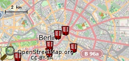Hotels in der Landkarte
