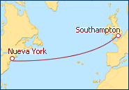 Reiseroute ansehen Transatlantik ab New York - Southampton