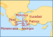 Reiseroute ansehen Nordroute: Griechische Inseln und T�rkei