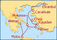 Reiseroute ansehen Griechische Inseln und die �g�is