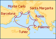 Reiseroute ansehen Glamour Mediterr�neo