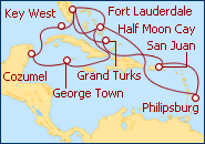 Reiseroute ansehen Caribe Oriental 