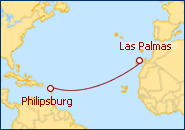 Reiseroute ansehen Transatlantik: Gran Canaria nach St. Maarten