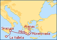 Reiseroute ansehen Griechenland und Sizilien