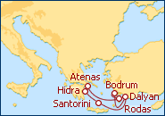 Reiseroute ansehen S�droute: Griechische Inseln und T�rkei