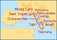 Reiseroute ansehen Franz. und Ital. Riviera