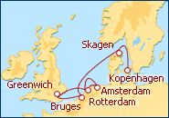 Reiseroute ansehen Skagen und Hague Jazz-Kreuzfahrt