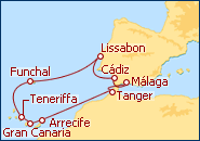 Reiseroute ansehen Kanaren 5 mit AIDAbella