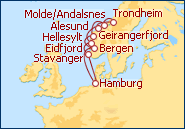Reiseroute ansehen Nordeuropa 3 mit AIDAluna