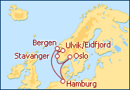 Reiseroute ansehen Nordeuropa 7 mit AIDAluna