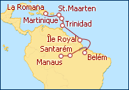 Reiseroute ansehen Amazonas 3 mit AIDAvita
