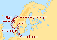 Reiseroute ansehen Entdecken Sie die H�hepunkte Norwegens