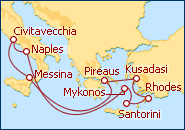 Reiseroute ansehen �stliches Mittelmeer