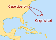 Reiseroute ansehen Bermuda ab/bis Cape Liberty
