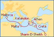 Reiseroute ansehen Mittelmeer 9 mit AIDAblu