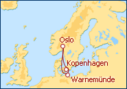 Reiseroute ansehen Kurzreise 1 mit AIDAblu