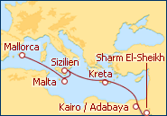 Reiseroute ansehen Mittelmeer 6 mit AIDAmar