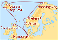 Reiseroute ansehen Nordeuropa 5 mit  AIDAmar