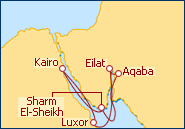 Reiseroute Rotes Meer 1 mit AIDAmar 