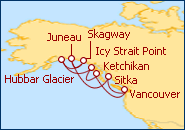 Reiseroute ansehen Ultimatives Alaska