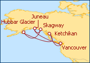Reiseroute ansehen Alaska Rundreise