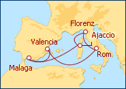 Reiseroute ansehen Westliches Mittelmeer
