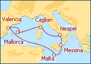 Reiseroute ansehen Empress da Valletta I