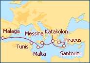 Reiseroute ansehen Von Athen nach Malaga