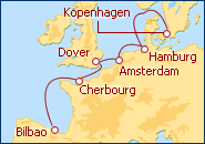 Reiseroute ansehen Von Kopenhagen nach Bilbao