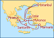 Reiseroute ansehen Griechische Inseln und T�rkei