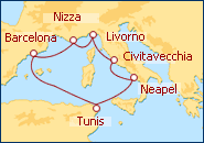 Reiseroute ansehen Brise des Mittelmeers