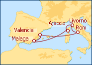 Reiseroute ansehen Westliches Mittelmeer
