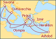 Reiseroute ansehen Kulturen und Kontinente entdecken