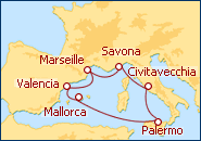 Reiseroute ansehen Zauberhafte K�sten des Mittelmeers