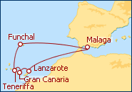 Reiseroute ansehen Kanaren