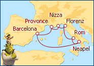 Reiseroute ansehen Westliches Mittelmeer