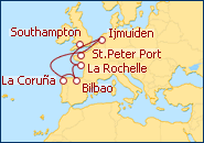Reiseroute ansehen Nordeuropa und Atlantik 1
