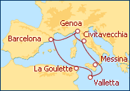 Reiseroute ansehen Westliches Mittelmeer 1 -  Sommer 2012