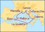 Reiseroute ansehen Westliches Mittelmeer 6 