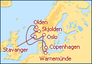 Reiseroute ansehen Wildromantisches Norwegen