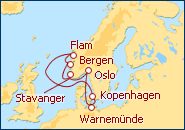 Reiseroute ansehen Wildromantisches Norwegen