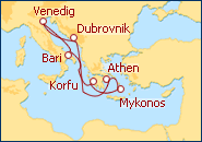 Reiseroute ansehen Griechische Inseln