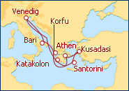 Reiseroute ansehen Griechische Inseln und T�rkei