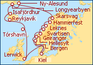 Reiseroute ansehen Mittsommer in Spitzbergen 