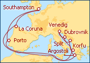 Reiseroute ansehen Erforscher der Adria
