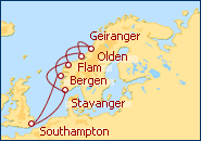 Reiseroute ansehen Fjorde und Wasserf�lle II