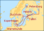 Reiseroute ansehen Von Stockholm nach Kopenhagen