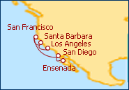 Reiseroute ansehen Mexikanische Riviera: Hin und zur�ck ab Los Angeles