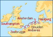 Reiseroute ansehen Nordeuropa Hamburg - Southampton